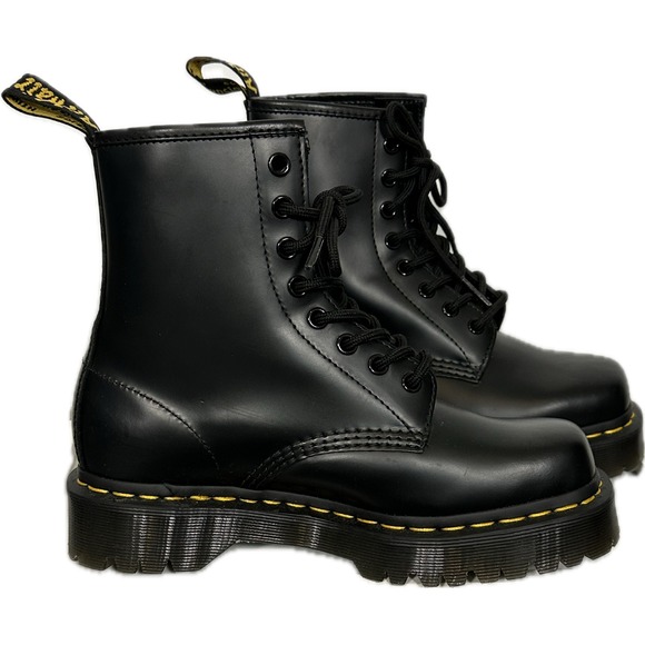 Dr. Martens Shoes - Dr. Martens 1460 Bex Squared Boots Size 6 Black Leather Platform Combat Grunge